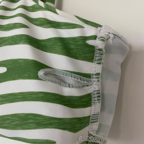 NWOT Green zebra stripe bikini - Picture 8 of 11